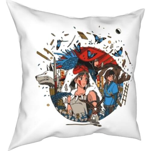 Princess Mononoke Pillow Cover Cover Decorations Japan Miyazaki Anime Ghibli Throwing Pillow Case Coverage Seat 40*40cm