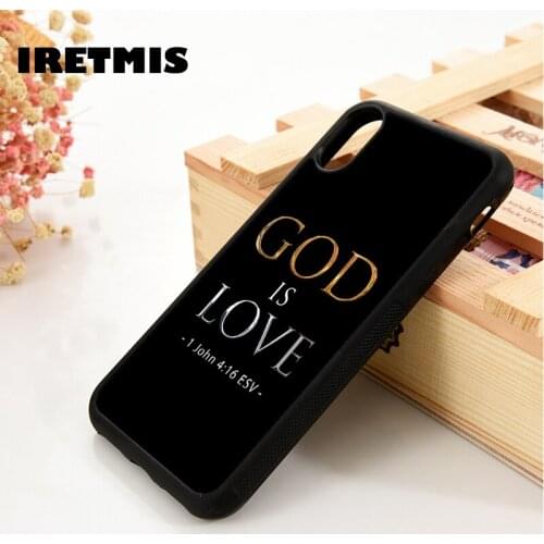 Iretmis 5 5S SE 6 6S Soft TPU Silicone phone case cover for iPhone 7 8 plus X Xs 11 Pro Max XR god is love christian bible