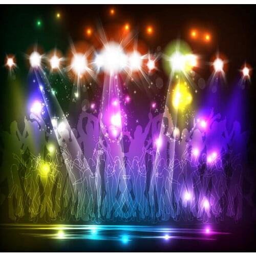 Colorful Led Light Colorful Stage Disco backdrops polyester or Vinyl cloth High quality Computer print wall Backgrounds