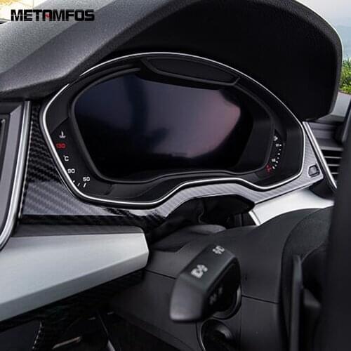 For Audi Q5 2018 2019 2020 Carbon Fiber Instrument Board Dashboard Cover Trim Molding Sticker Interior Accessories Car Styling