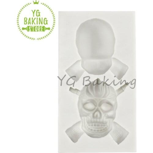 Dorica Diy Handmade Halloween Silicone Mold Chocolate Skull Soap Mould Cake Decorating Tool Kitchen Accessories Bakeware