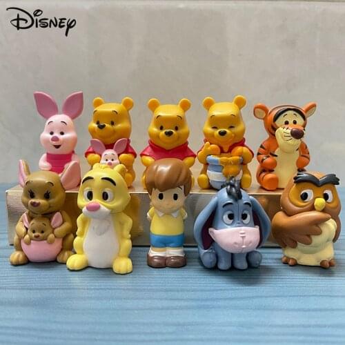 10pcs Disney Winnie The Pooh Piglet Tigger Eeyore Rabbit Owl Anime Action Figures Model Toy Cartoon Collection Doll Set For Kids