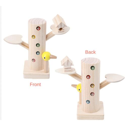 Montessori Educational Toy Wooden Woodpecker Catch The Worms Game for Toddlers Girls And Boys Magnetic Wooden Toy Gifts