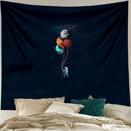 Boho Room Decor Hanging Cloth Planets and astronauts Tapestry Home Decoration Wall Hanging Background hippie Tapestries