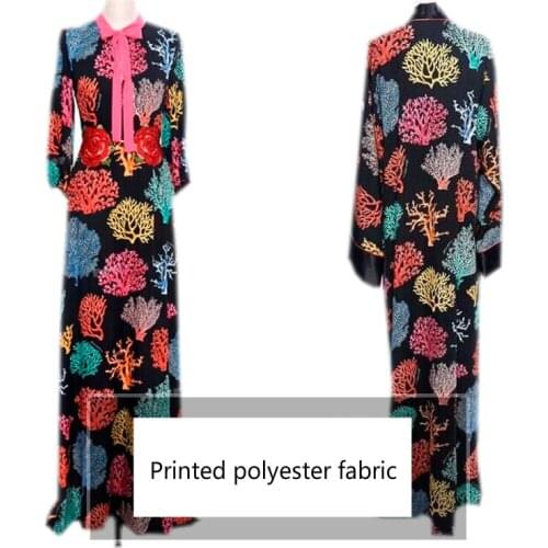 Coral printed polyester fabric cloth 145 cm width shirt dress womens childrens Italian brand factory custom fabric