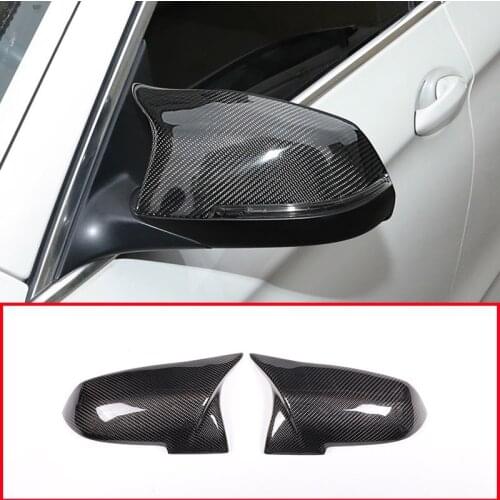 2pcs Real Carbon Fiber For BMW 5 Series F10 2014-2016 Car Rearivew Mirror Cover Cap Trim Replacement Accessories