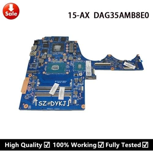 For HP 15-AX 15-BC Laptop Motherboard with SR2FQ I7-6700HQ DAG35AMB8E0 820570-005 Mainboard
