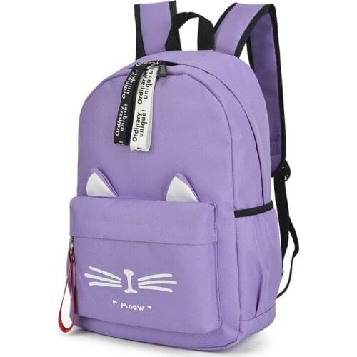 2020 Cute Cartoon Cat Ears School Bags For Teenage Girls Nylon Backpack Schoolbag Women Famale Student Bookbag Mochila Escolar