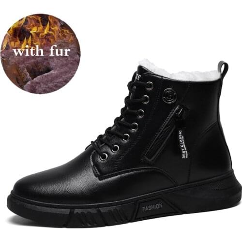 Fashion Brand Winter Shoes Men Size 39-44 Super Warm Mens Boots Sneakers Ankle Warm Plush Non-slip Snow Boots for Man Footwear