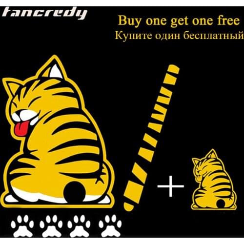 Cat Stickers Funny Moving Tail Reflective Car Stickers and Decals Window Wiper Decals Rear Windshield Car Styling Sticker