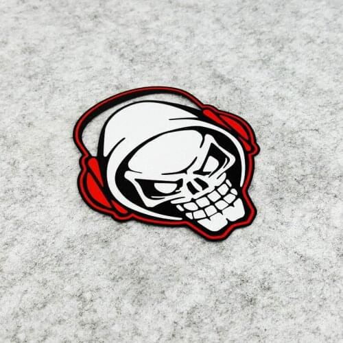 NO.S319 GalonDeco Music Skull Headphone Rock Skull Fashion Motorcycle Sticker Car Reflective Sticker Decals