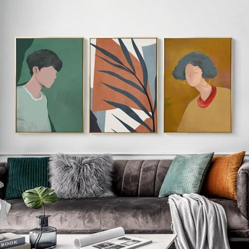 Nordic girls mind Canvas Painting abstract posters and print modern home decor Art Wall Figure Pictures for Living Room Bedroom