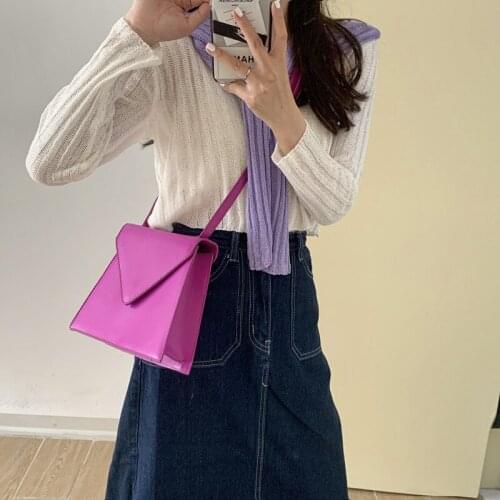2021 new niche design messenger bag all-match solid color shoulder bag simple shoulder bag small square bag