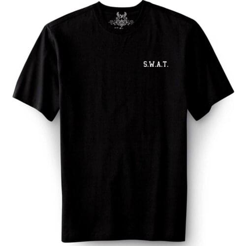 New MenS Printed "S.W.A.T." Swat Team Funny Custom Black Navy Cotton 2019 Summer Men O-Neck Tee Print Shirt