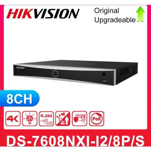 Original Hik DS-7608NXI-I2/8P/S Acusense POE NVR 8ch Facial Recognition POS Intelligent Analytics H.265