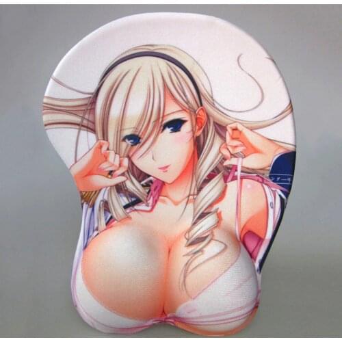 Sexy Chest Soft Hip Silicon 3D Mouse Pad Anime Gaming Mousepad With Wrist Support Ergonomic Mouse Mat desk mat large