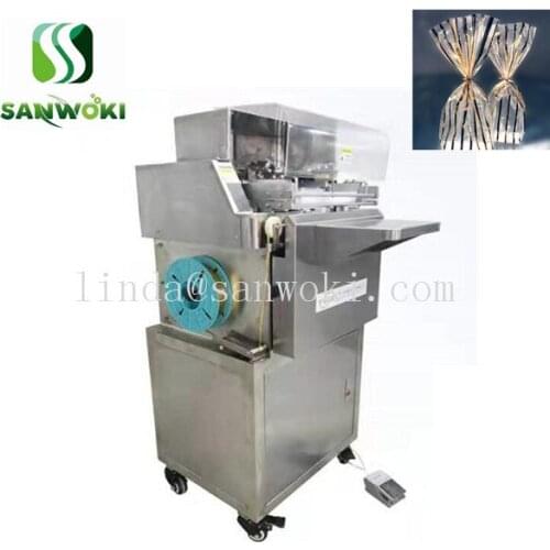 Pneumatic semi-automatic bread Bag fan-shaped Tying Machine Plastic Bag Knotting Machine colored ribbon sealer machine