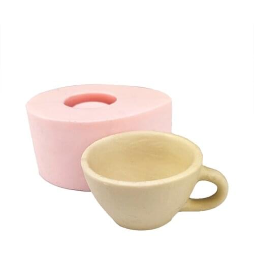 QT0329 PRZY Silicone Wedding Birthday Candle Mold 3D Cup Moulds Afternoon Tea Cup Soap Molds Clay Resin Moulds