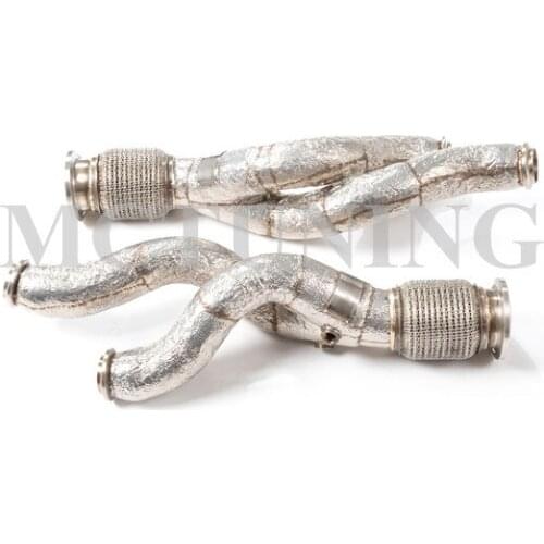 304 Stainless steel Cat Downpipes With Heat Shield For Aventador LP700-4 LP720-4 LP750-4 SV 6.5L V12 2011