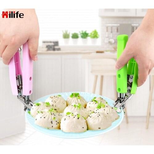 Retriever Tongs Pot Pan Gripper Clip Kitchen Tools Hot Dish Plate Bowl Clip Silicone Handle Bowl Holder Dish Clamp Gadgets