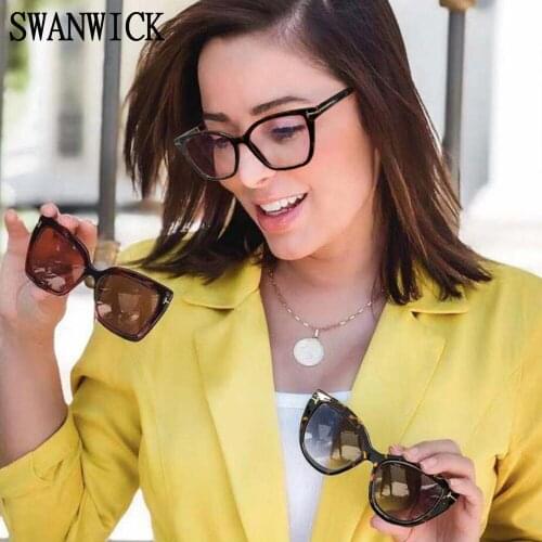 Swanwick cat eye glasses women polarized sunglasses TR90 magnetic clip one frame with two clips anti blue light glasses leopard