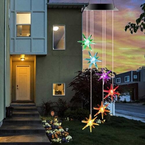 Solar wind chime lamp LED hanging trimmer lamp color changing decoration lamp outdoor lighting party garden decorations