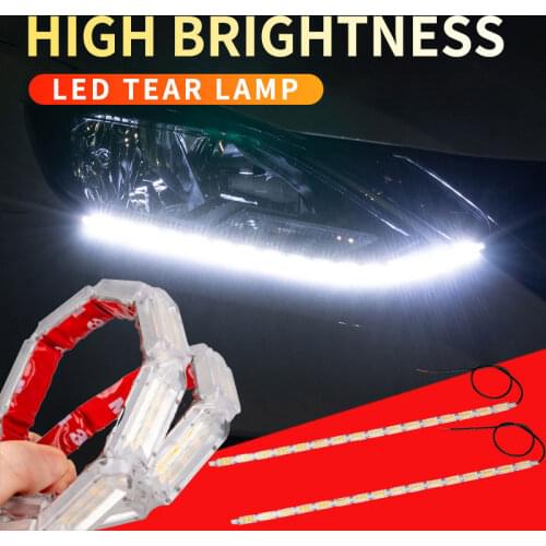 Super Bright Led Daytime Running Lights Waterproof Flexbile Car DRL Streamer Turn Signal Lamp Auto Headlight Light Strips 12v