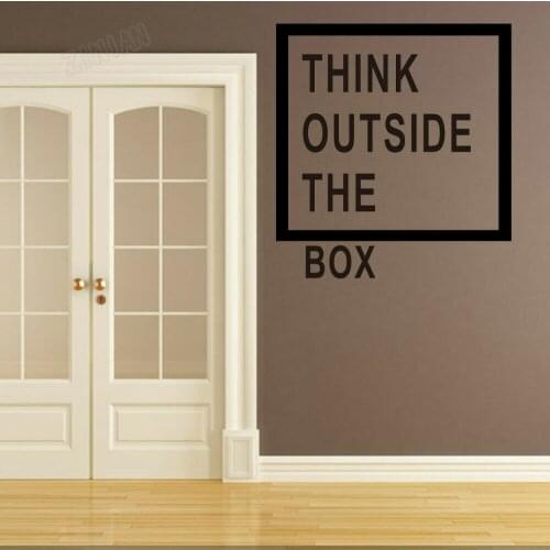 Inspirational Wall Decals Decor Living Room Motivational Office Decoration Think Outside The Box Wall Stickers Art Murals Y106