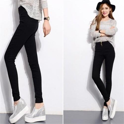 2021 New High Waist Pencil Womans Pants Autumn Black Leggings Elastic Trousers For Women Female Fashion Clothes Woman