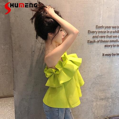 Young Style Ruffled Stitching Slash Neck Solid Color Tube Tops Women 2021 Summer New Sexy Pink Sweet Loose Tank Tops Female