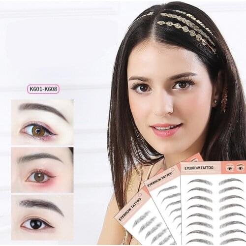 1 sheet Eyebrows Makeup Waterproof Eyebrow Tattoo Sticker Long Lasting Natural Fake Eyebrow Lamination Cosmetics reality women
