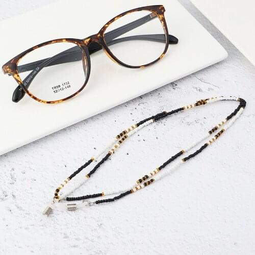 1pc/lot Retro Beads Eyeglass Chain Sunglasses Neck Cord Holder Plastic black and white beads Eyeglass Lanyard
