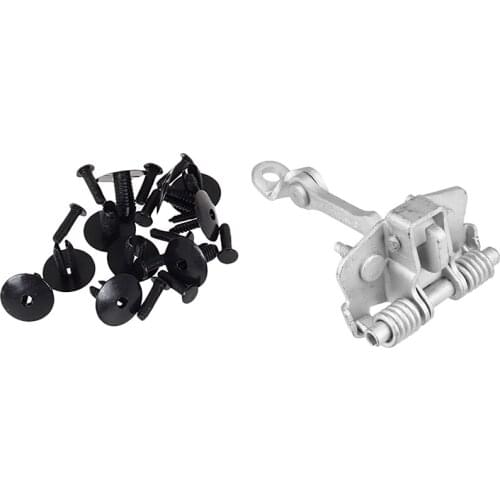 1 Pcs Front Door Hinge Check Stopper Strap & 50Pcs Fender Lined with Fasteners Rivet Snaps Panel Snaps