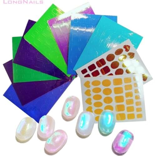 10/11/16pc Fairy Gems Aurora Stickers Holographic 8*10cm Ice Polychrome Decals PVC Ultra-Thin Acrylic Nail Laser Stickers 81NL