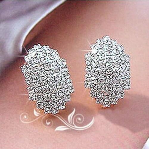 2018 Korean Personality New Fashion Jewelry Super Flash Luxury Earrings Vintage Crystal Earrings Female Elegant Earrings