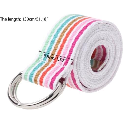 40GC Waist Belt Metal Buckle Double Rings Nylon Canvas Strap Casual Fashion Waistband