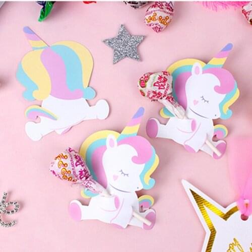 50pcs Cartoon Unicorn Party Cupcake Topper Happy Birthday Party Baby Shower Children Party Decor Kids Cake Decoration Supplies