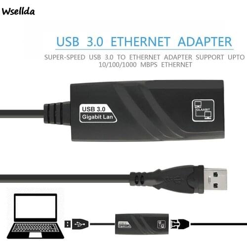 USB Ethernet Adapter USB 3.0 to Gigabit Network Adapter Supports Speeds up to 10/100/1000 Mbps for Macbook, Mac Pro XPS etc