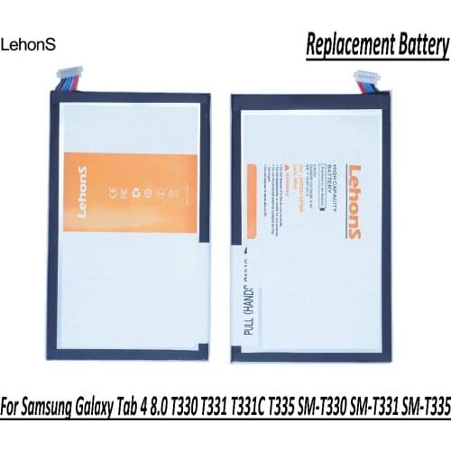LehonS 1x New 4450mAh Tablet Battery For Samsung Galaxy Tab 4 8.0 T330 T331 T331C T335 SM-T330 SM-T331 SM-T335 EB-BT330FBE / U