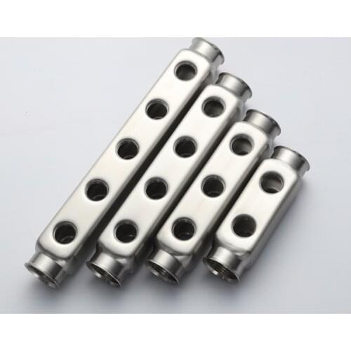 Distribution Main Pipe for Mainifold for Underfloor Water Heating 304 Stainless Steel 2 to 9 Ways Brach Spacing 50mm