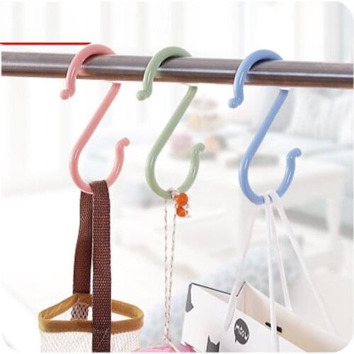 Kitchen cabinet door back hook dormitory hanging clothes wardrobe S type no-hole drawer hook frame
