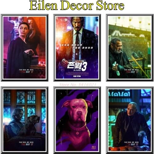 John Wick: Chapter 3 - Parabellum Movie Poster Art Print Wall Sticker Decal Retro Movie Poster Posters & Prints 42X30cm