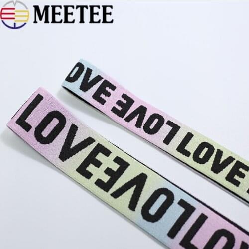 Meetee 25mm Love Elastic Bands Underwear Strap Stretch Rubber Band Elastic Webbings Ribbons Bags Trousers DIY Accessories