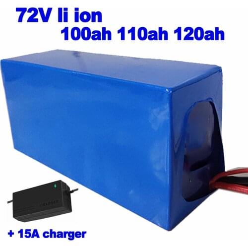 Customized li ion lithium 72V 100ah 110ah 120ah battery pack for off-grid power 3600w Solar PV Power new energy AGV +10A charger