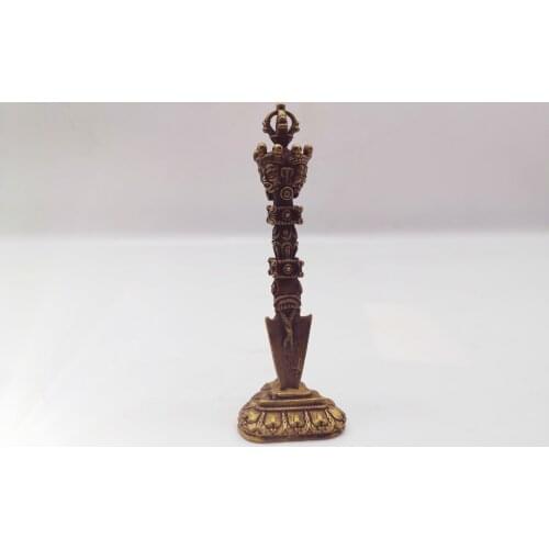 Chinese Bronze Exquisite Phurba Dagger Holder Xiangmo-chu Pestle Pendant Exorcise Evil Spirits Statue