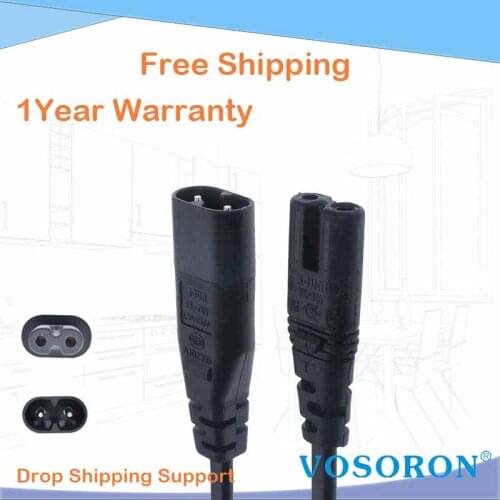 C7/C8 Power "8" Figure Adapter Converter Cable,European IEC320 C7 Female to C8 Male Plug Extension Cord,5M