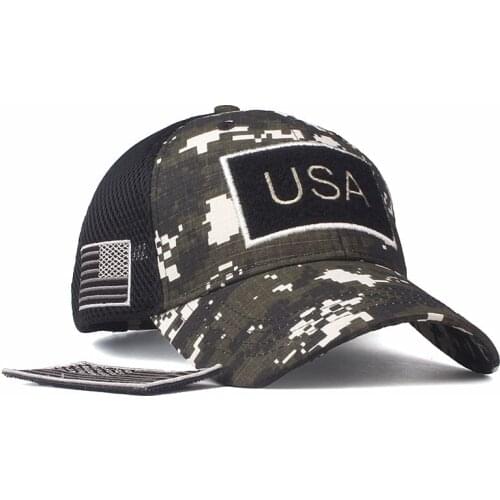 High Quality USA Flag Camouflage Baseball Cap For Men Snapback Hat Army American Flag Baseball Cap Bone Trucker Caps