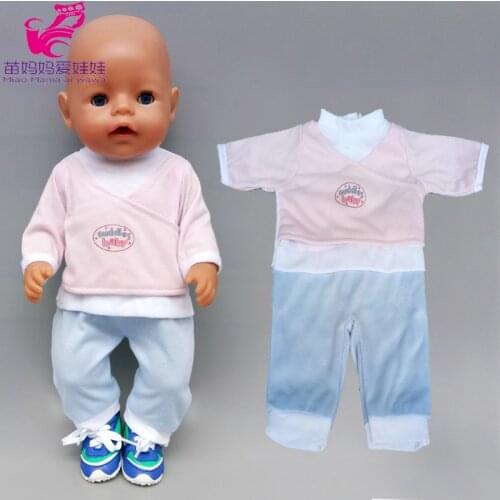 17 inch Baby Doll clothes pants set for 43cm doll clothes children girl toys outwear