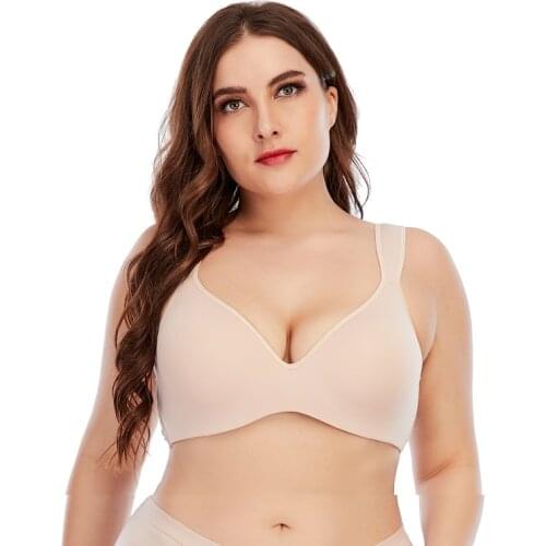 Plus size Women Bra panty sets Seamless wide straps Full thin cup Underwire Firm Support Underwear lingerie 90/95/100C D E CUP