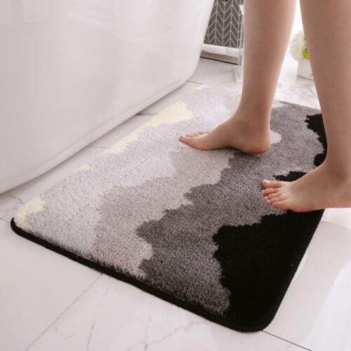 Bath Mat Classic Geometric Pattern Super Soft Absorbent Bathroom Door Mat Non-slip Bath Rug Carpet